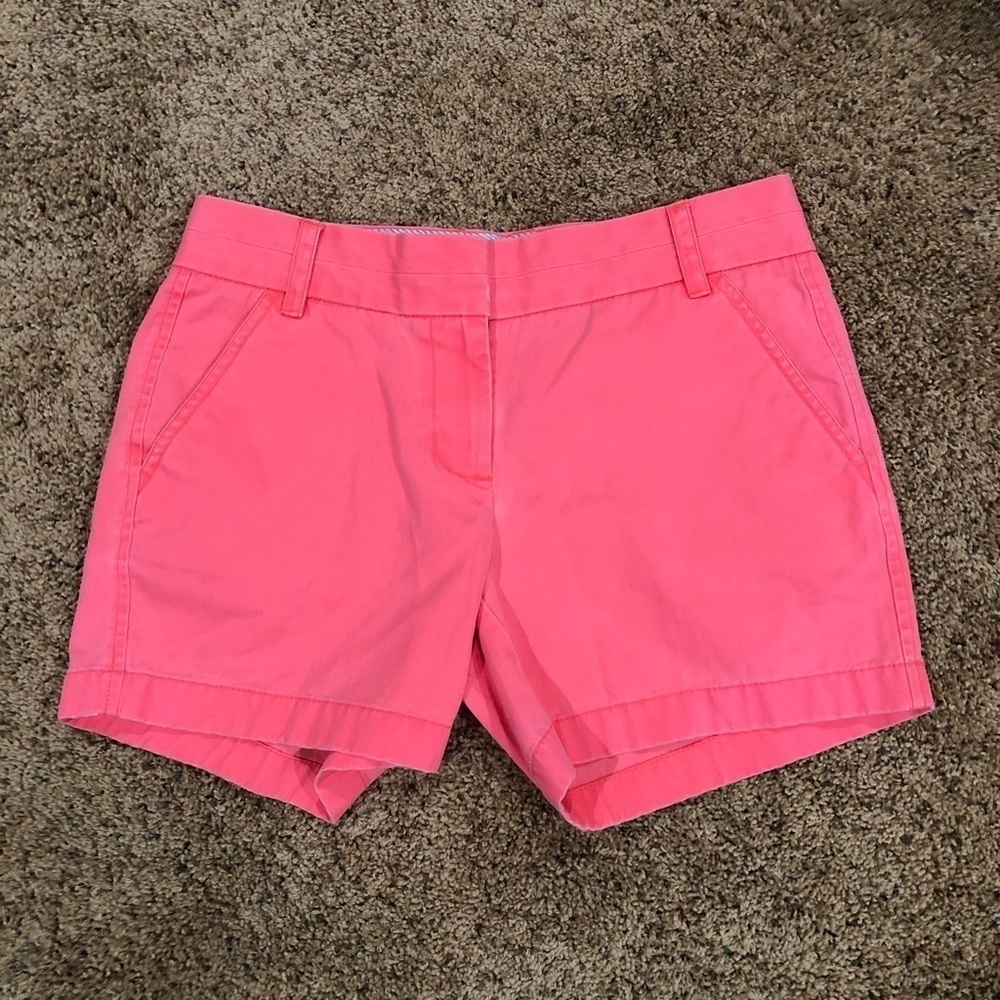 J. Crew Broken-In Chino Shorts in Neon Pink, 100% cotton, size 2